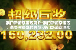 澳门新葡京酒店简介-澳门新葡京酒店，尊贵与豪华的典范-澳门新葡京酒店简介